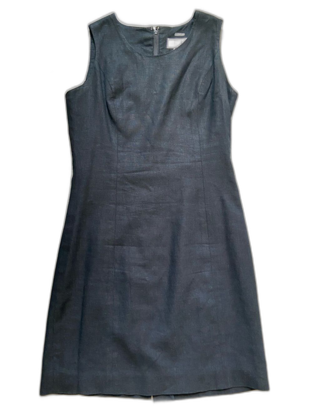 Brice linen blend Black Sleeveless Mini Sheath Dress sz 6